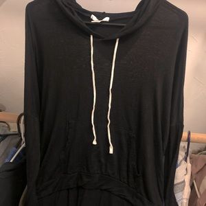 Bozzolo Black thin high-low hoodie- size s